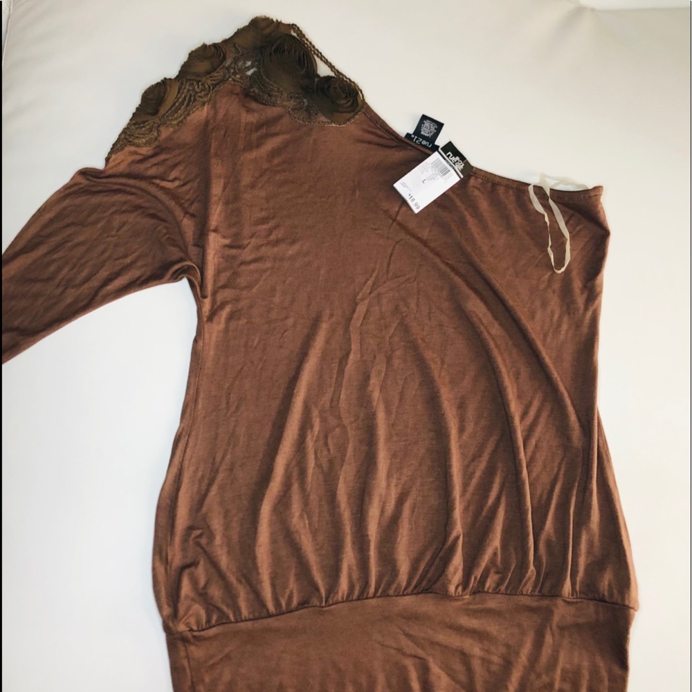 Chocolate one shoulder top